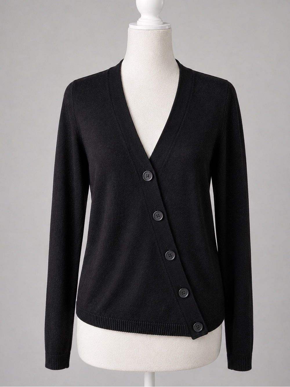 Zara Black Asymmetrical Button Cardigan | Women’s Size Small